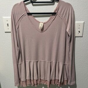 We The Free Mauve Long Sleeve Blouse